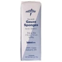 Medline #NON25312, GAUZE, SPONGE, 3"X3", 12PLY, NS, LF, 200/PK, 200 EA/PK, 1 PK/BX, 20 PK/CS Image Medline #NON25312, GAUZE, SPONGE, 3"X3", 12PLY, NS, LF, 200/PK, 200 EA/PK, 1 PK/BX, 20 PK/CS Image