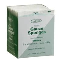 Medline #PRM3312, GAUZE, SPONGE, 3"X3", 12PLY, STERILE, LF, 2/PK, 80 EA/BX, 40 PK/BX, 30 BX/CS Image Medline #PRM3312, GAUZE, SPONGE, 3"X3", 12PLY, STERILE, LF, 2/PK, 80 EA/BX, 40 PK/BX, 30 BX/CS Image