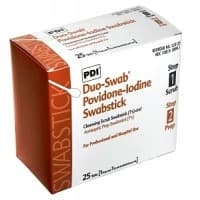 PDI #S23125, PVP IODINE DUO SWAB PREP SCRUB 1S 25/BX 10BX/CA Image PDI #S23125, PVP IODINE DUO SWAB PREP SCRUB 1S 25/BX 10BX/CA Image